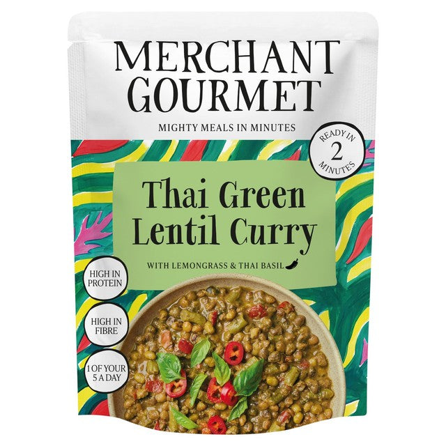 Merchant Gourmet Lentil Thai Green Curry 280g, imported from the UK