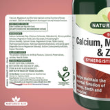 Natures Aid Calcium, Magnesium & Zinc supplement tablets, imported from the UK