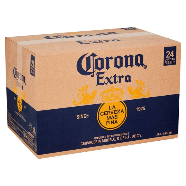 Corona Extra lager beer 24 x 330ml bottles - British product