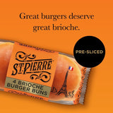 St Pierre pre-sliced brioche burger buns 4 pack (British brand)