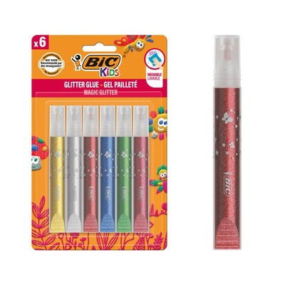 M&S BIC Kids Metallic Glitter Glue 6 Pack Craft Glue- Buy online at McGrocer