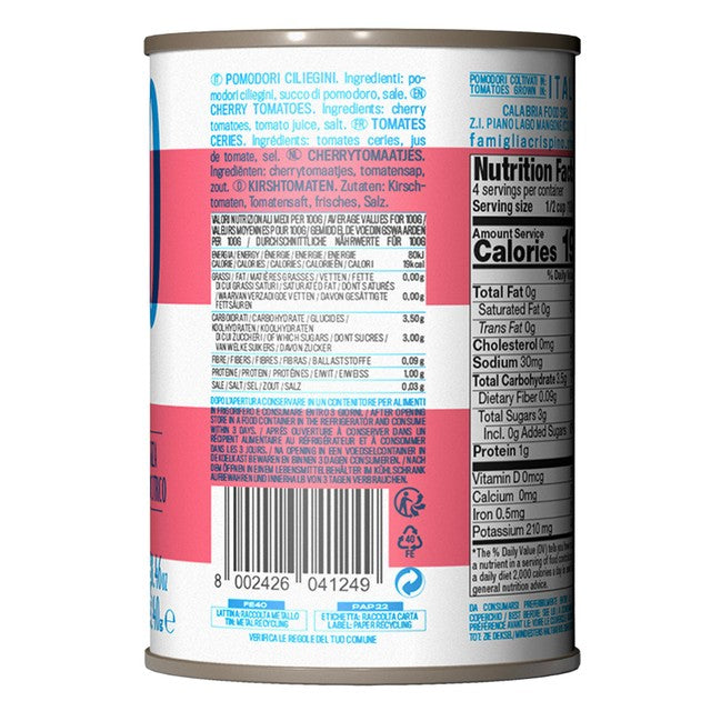 Crispino Pomodori Ciliegine cherry tomatoes in tomato juice (British brand)
