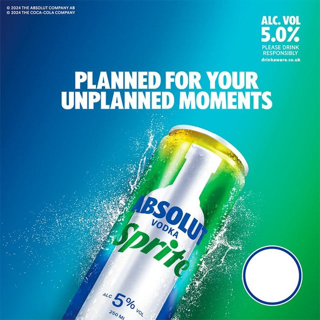 Absolut & Sprite ready-to-drink cocktail 250ml can (British brand)