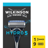 M&S Wilkinson Sword Hydro 5 Razor for Men with Razor Handle and 9 Blade Refills- Buy online at McGrocer