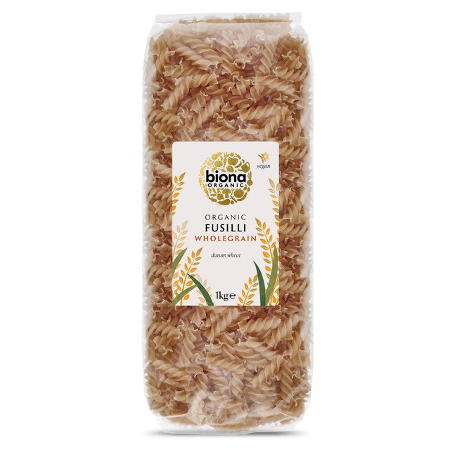Biona Organic Whole Wheat Fusilli Pasta 1kg - British product