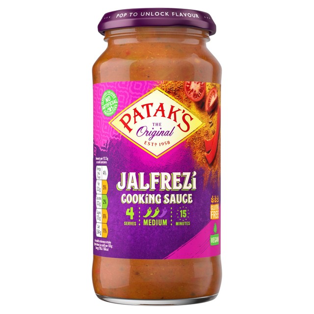 Patak's Jalfrezi curry sauce 450g, imported from the UK