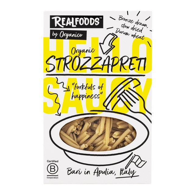 Realfoods by Organico organic strozzapreti pasta 500g, imported from the UK