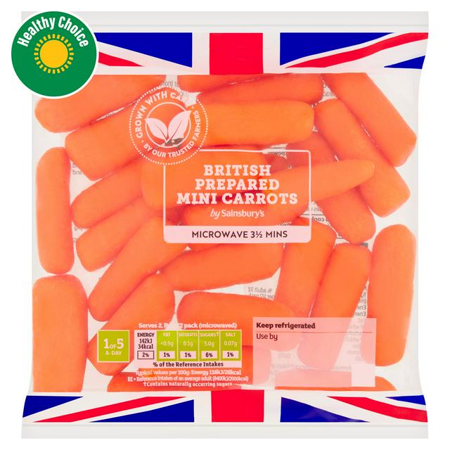 Sainsburys Ready Prepared Mini Carrots 240g