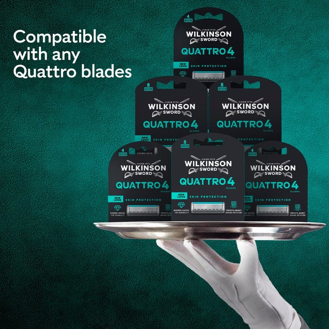 Wilkinson Sword Quattro razor blades 4 pack, UK version