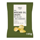 M&S M&S Only 3 Ingredient Avocado Oil Crisps with Mediterranean Sea Salt 125g- Buy online at McGrocer