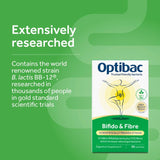 Optibac Bifido & Fibre probiotic supplement 10 sachets, imported from the UK