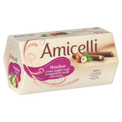 Amicelli Haselnusscreme Knusprige Waffelröllchen 200g
