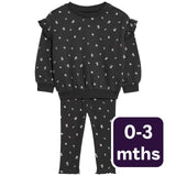 M&S Floral Sweat Outfit Grey Baby Outfit 0-3 Months