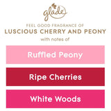 Glade Peony & Cherry large scented candle 204g, UK version
