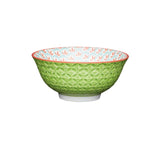 M&S KitchenCraft Bright Green Geometric Print Ceramic Bowls- Buy online at McGrocer