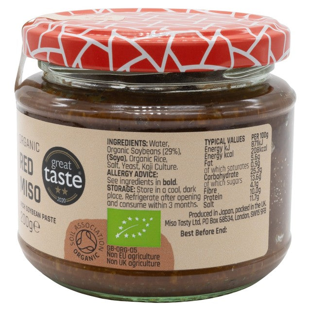 Miso Tasty Organic Red Aka miso paste 200g, imported from the UK