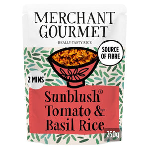 Merchant Gourmet SunBlush Tomato & Basil Wholegrain & White Microwave Rice 250g