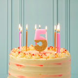 Talking Tables gold, white & pink birthday candles 10cm (British brand)
