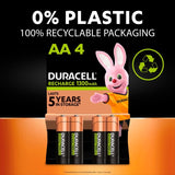 Duracell Recharge Plus AA rechargeable batteries 4-pack - British product
