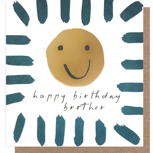 Caroline Gardner birthday card for brother with smiley face - British product