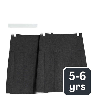 M&S 2-Pack Pleated School Skirt Grey 5-6 Years