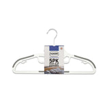 M&S Addis Non-Slip Plastic Clothes Hangers White & Grey 5pk- Buy online at McGrocer