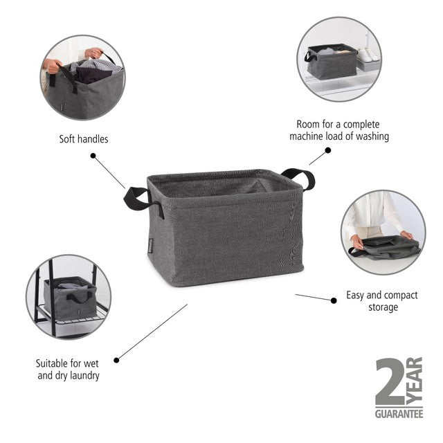 Brabantia Black Foldable Laundry Basket 35 Litre - British product