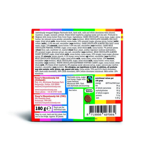 Tony's Chocolonely Tiny's Mix Chocolate Selection Box 180g (British brand)