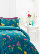 Dreams & Drapes Blue Ingrid Floral Duvet Cover And Pillowcase Set
