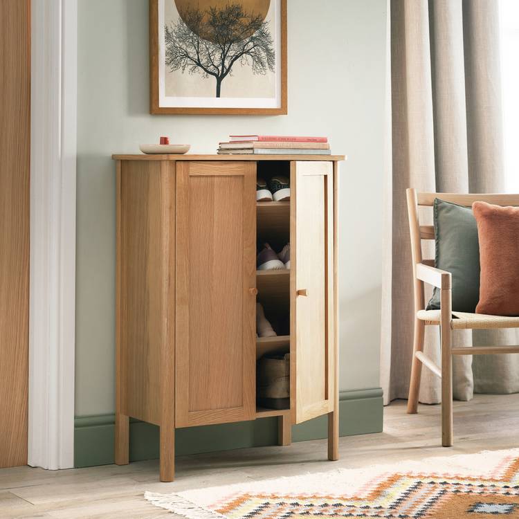 Argos Home Knole oak shoe storage cabinet, UK version