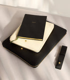 Harrods leather writing folder with A5 notebook and compartments, UK version