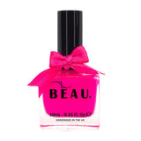 BEAU Bright Neon Nail Polish Fuchsia 10ml Bottle Packaged - British product