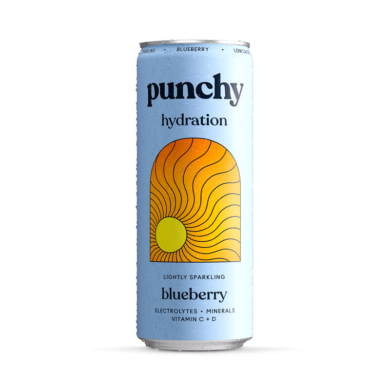 Punchy blueberry electrolyte sparkling vitamin drink 330ml, UK version