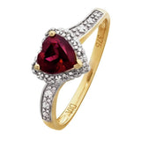 Argos Revere 9ct Gold 0.02ct Diamond and Ruby Accent Heart Ring R- Buy online at McGrocer
