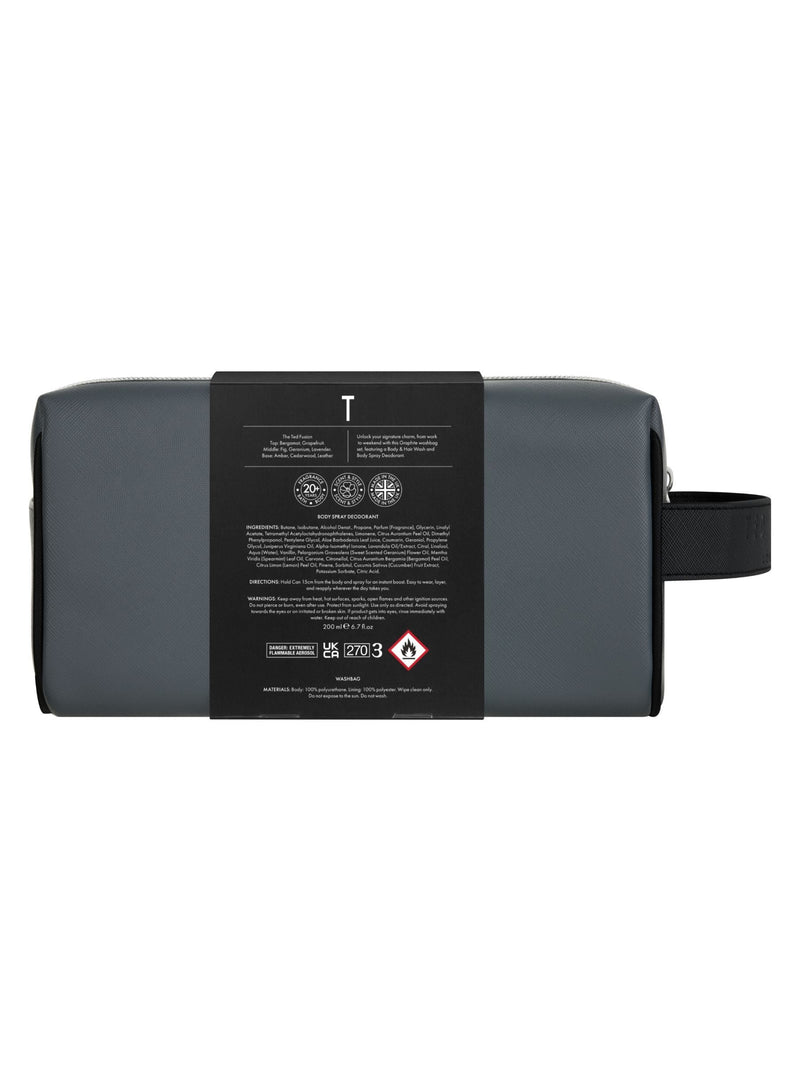 Ted Baker Fusion Graphite washbag gift set (British brand)