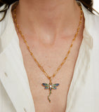 Annoushka dragonfly pendant yellow gold with diamonds and sapphires - British product