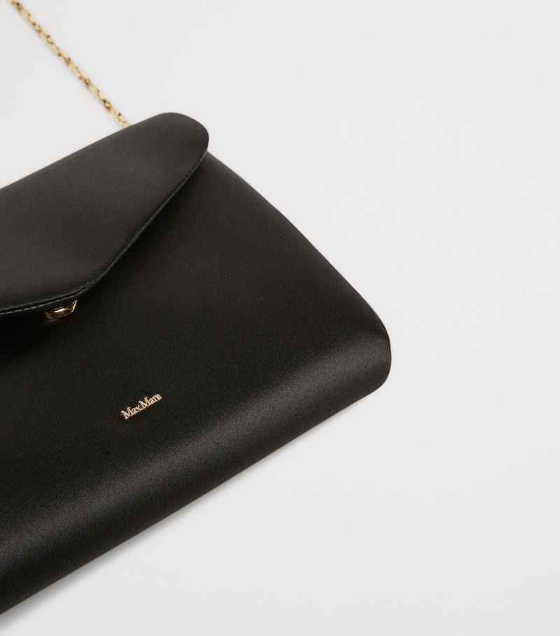 Max Mara satin clutch bag with chain strap, UK version