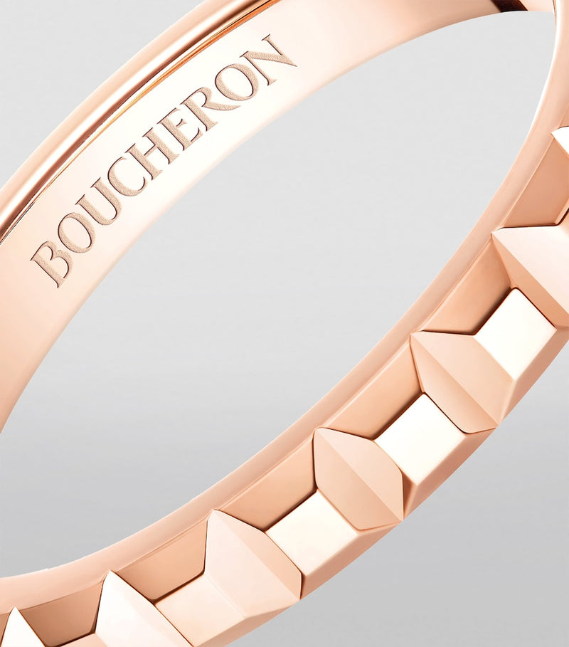 Boucheron rose gold Clou de Paris wedding band (British brand)