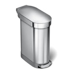 Simplehuman slim brushed steel pedal bin 45L - British product