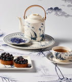 Gien ceramic Japanese teapot blue-and-white transferware, imported from the UK