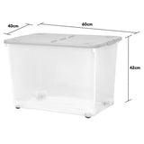 Wham storage box 80 litre clear with wheels, UK version