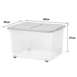 Wham 44L storage boxes with wheels and folding lid, imported from the UK