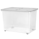 Wham storage box 80 litre clear with wheels, UK version