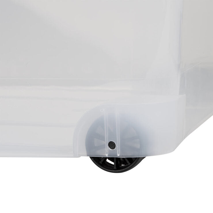 Wham 45 litre clear grey wheeled storage boxes, UK version