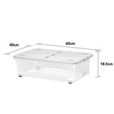 Wham storage boxes clear grey 32L with wheels, UK version