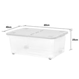 Wham 45 litre clear grey wheeled storage boxes, UK version