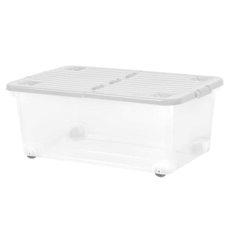 Wham 45 litre clear grey wheeled storage boxes, UK version