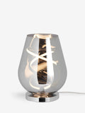 Smoke Grey Helix LED table lamp, imported from the UK