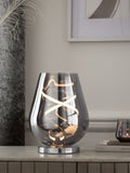 Smoke Grey Helix LED table lamp, imported from the UK