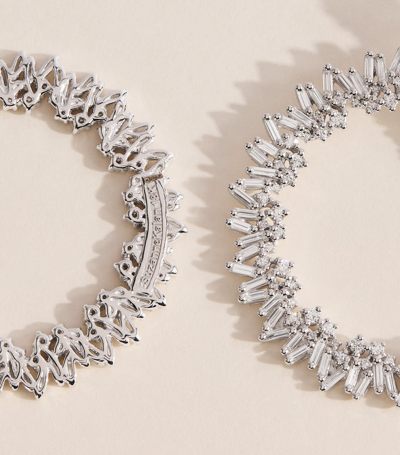 Suzanne Kalan white gold diamond drop earrings - British product
